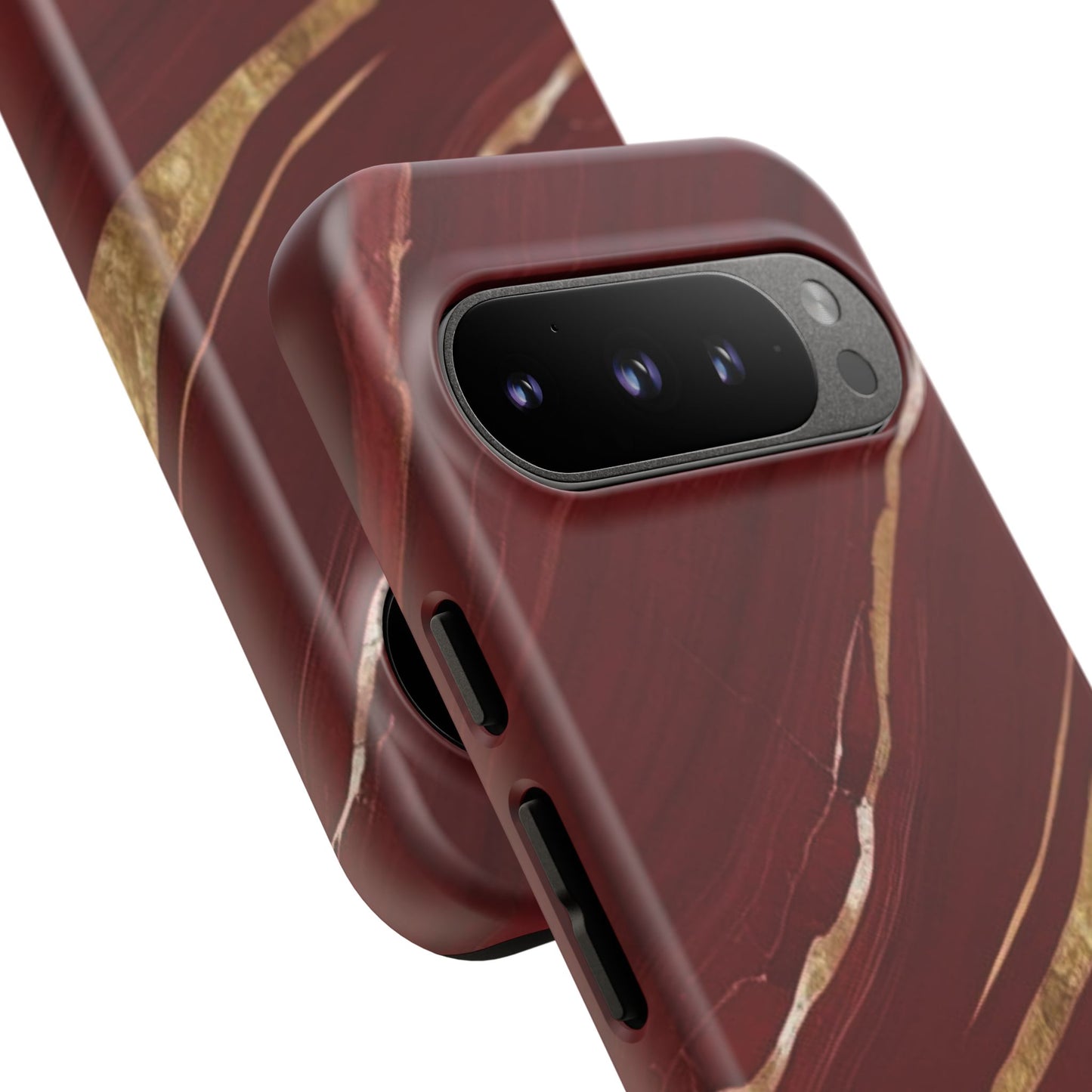 Elegant Red Marble Phone Case - Tough Cases, Stylish Phone Cover, Gift for Her, Luxe Cellphone Protection, Modern Accessories