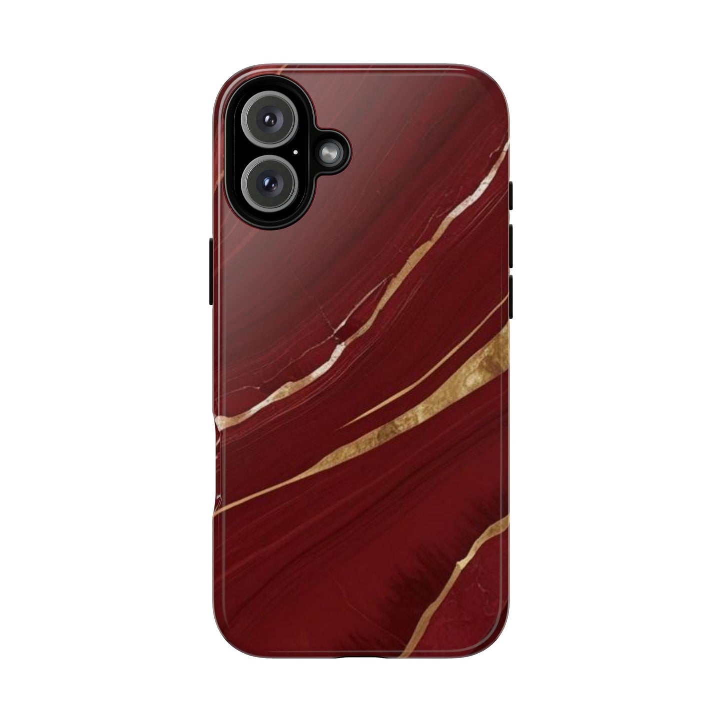 Elegant Red Marble Phone Case - Tough Cases, Stylish Phone Cover, Gift for Her, Luxe Cellphone Protection, Modern Accessories
