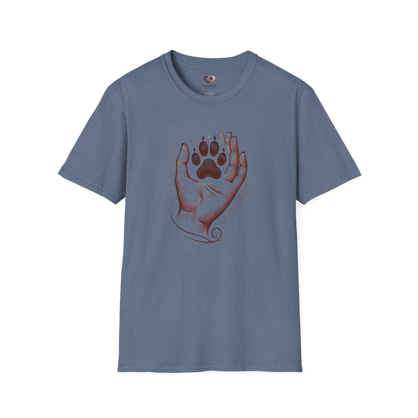 Paw Print Hand Unisex T-Shirt, Pet Lover Gift, Animal Rescue Shirt, Dog Mom Dad Apparel, Birthday, Adoption Day, Casual Wear