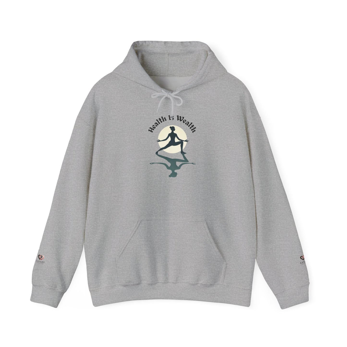 Health is Wealth Unisex Hooded Sweatshirt | Motivational Sweatshirt for Fitness Lovers, Inspirational Hoodie, Cozy Gift, Wellness Apparel