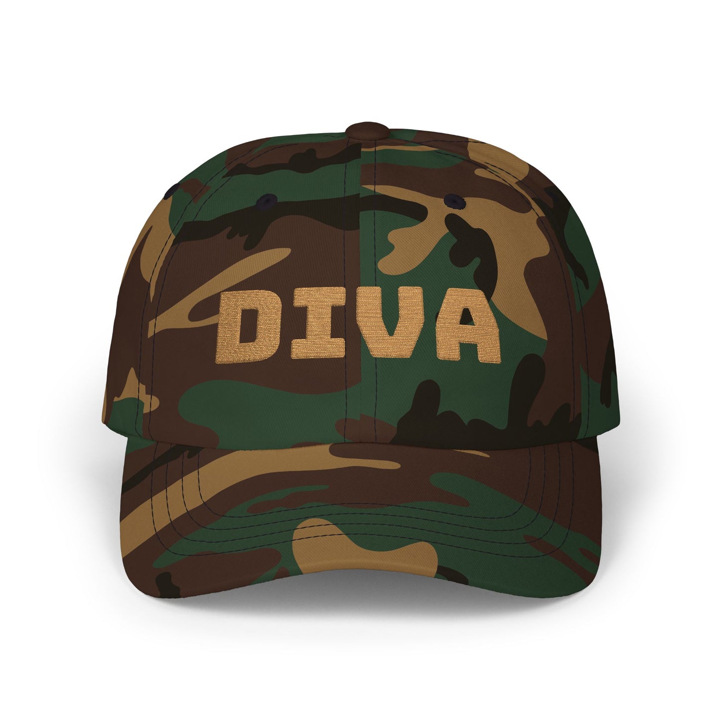 Diva Classic Dad Cap, Trendy White Hat, Casual Wear, Gift for Her, Stylish Sun Hat, Perfect for Summer Days
