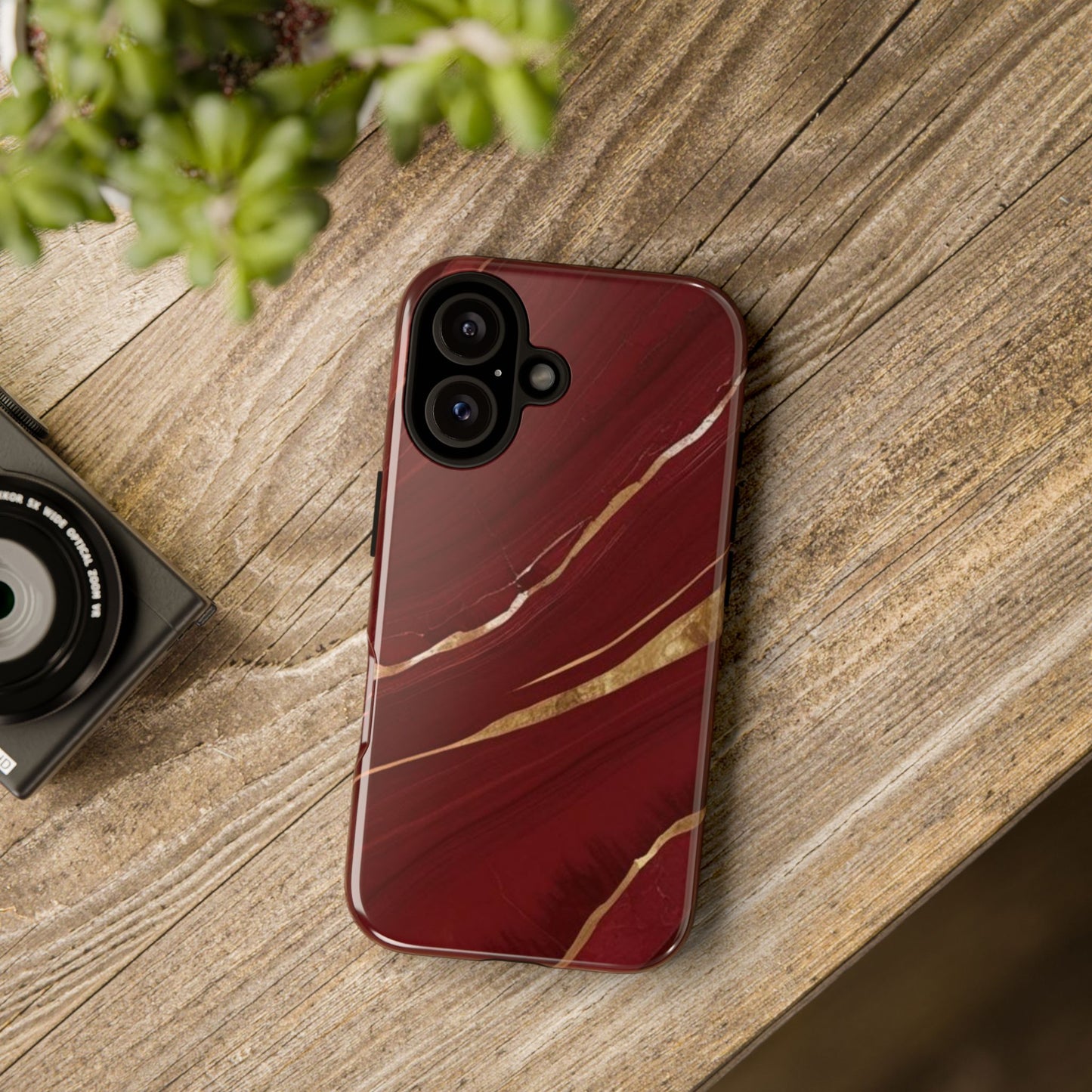 Elegant Red Marble Phone Case - Tough Cases, Stylish Phone Cover, Gift for Her, Luxe Cellphone Protection, Modern Accessories