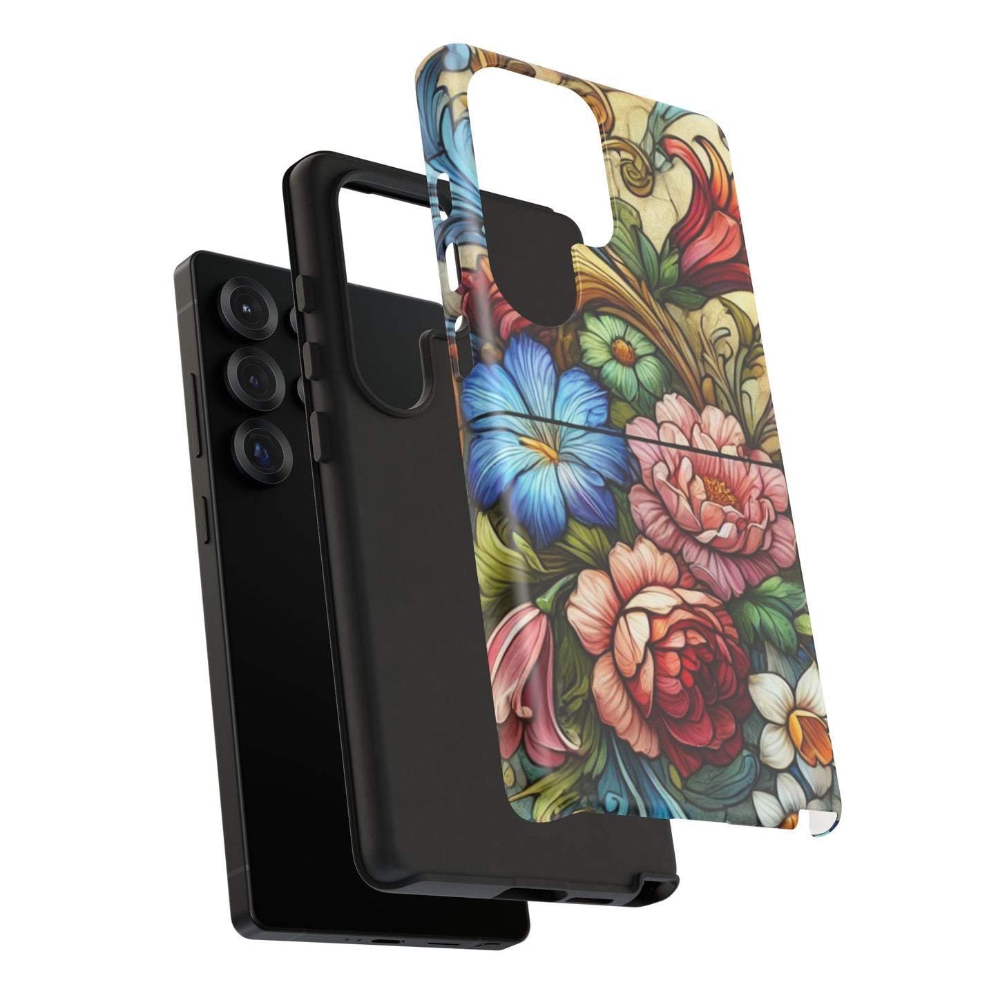 Floral Phone Case, Tough Cases with Colorful Floral Design, Gift for Her, Elegant Phone Cover, Spring Vibes, Unique Design