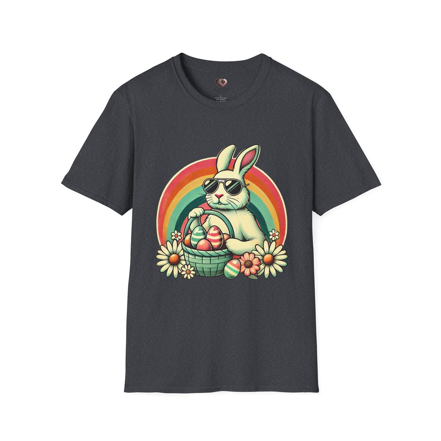 Retro Bunny Easter T-Shirt, Cute Rabbit Graphic Tee for Spring Celebrations, Unisex Softstyle Shirt, Perfect for Easter and Brunch, Fun Gift