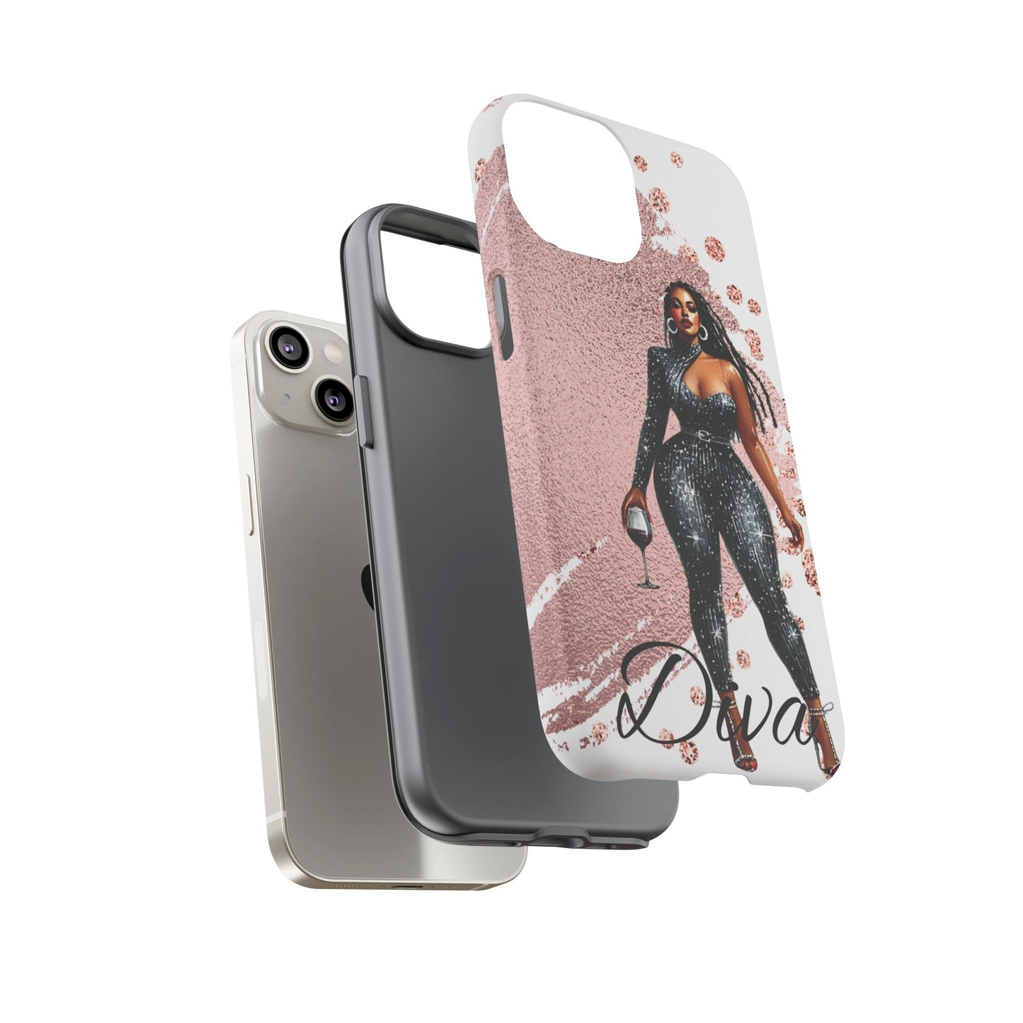 Glamorous Diva Cell Phone Case, Stylish Female Beauty Cover, Tough Cases for Women, Fabulous Girl Boss Accessories, Fashionable Lady Phone