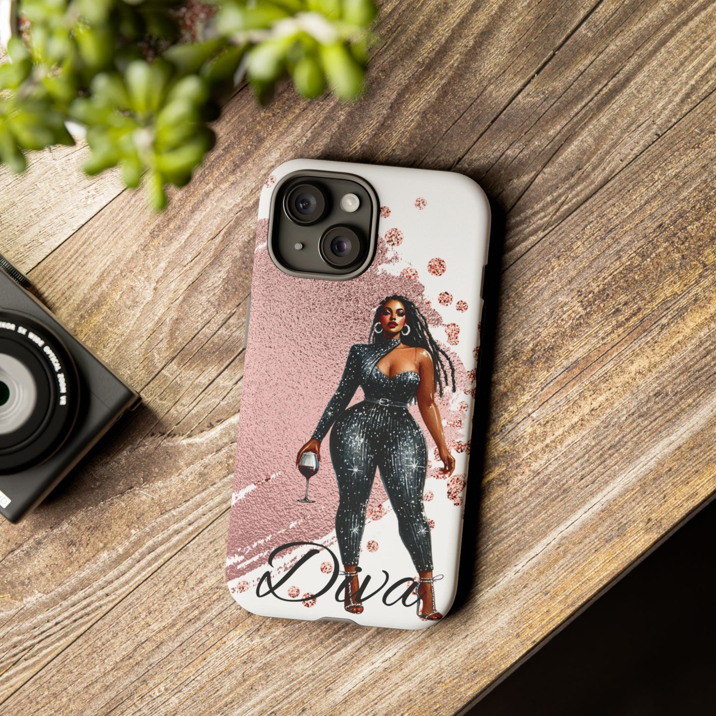 Glamorous Diva Cell Phone Case, Stylish Female Beauty Cover, Tough Cases for Women, Fabulous Girl Boss Accessories, Fashionable Lady Phone