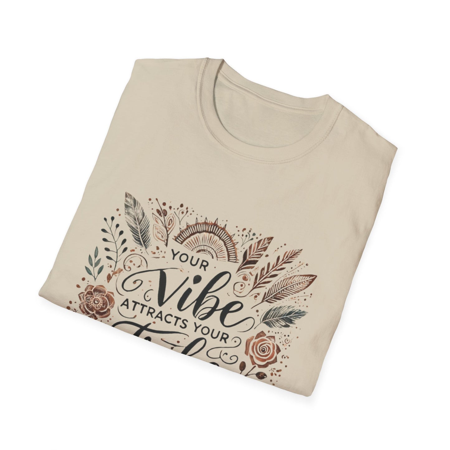 Your Vibe Attracts Your Tribe Unisex Softstyle T-Shirt, Inspirational Tee, Gift for Friends, Spiritual Shirt, Casual Wear, Trendy Clothing