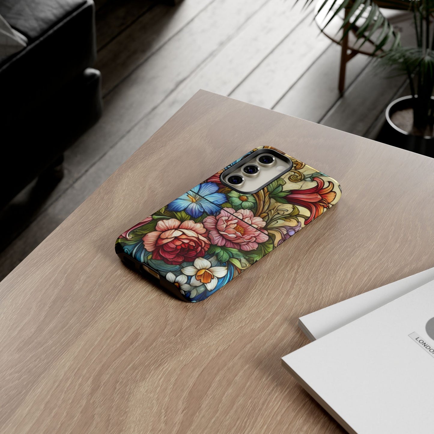 Floral Phone Case, Tough Cases with Colorful Floral Design, Gift for Her, Elegant Phone Cover, Spring Vibes, Unique Design