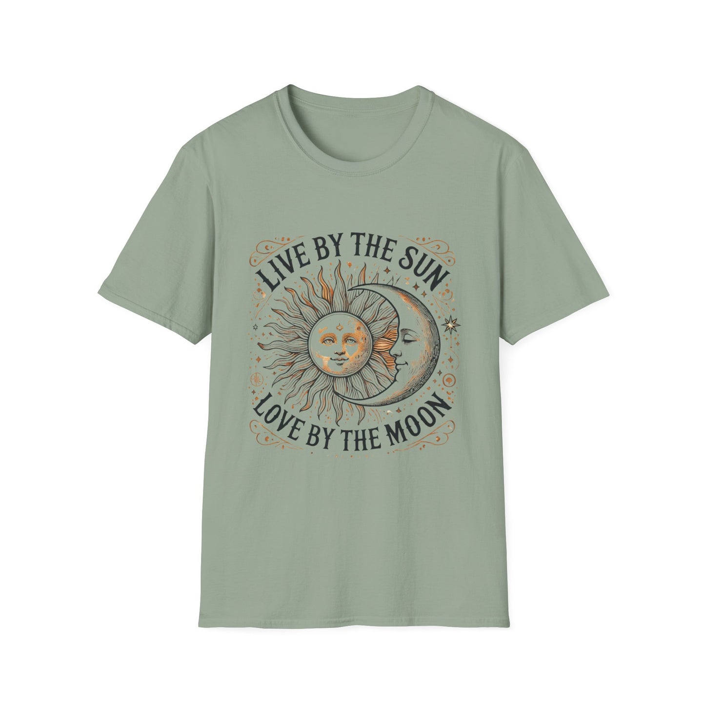 Celestial Quote T-Shirt, Unisex Softstyle T-Shirt, Sun and Moon Graphic Tee, Boho Style T-Shirt, Astrology Lovers Gift, Nature Lover Apparel