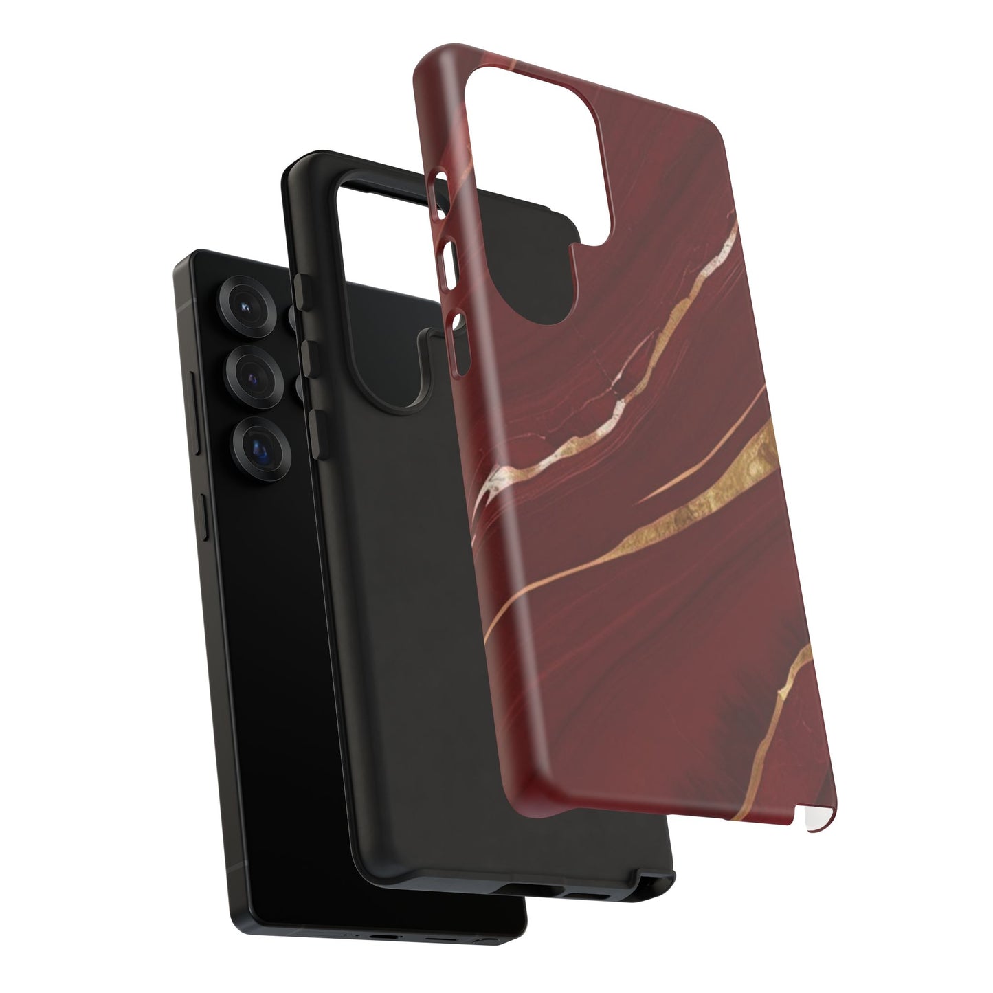Elegant Red Marble Phone Case - Tough Cases, Stylish Phone Cover, Gift for Her, Luxe Cellphone Protection, Modern Accessories