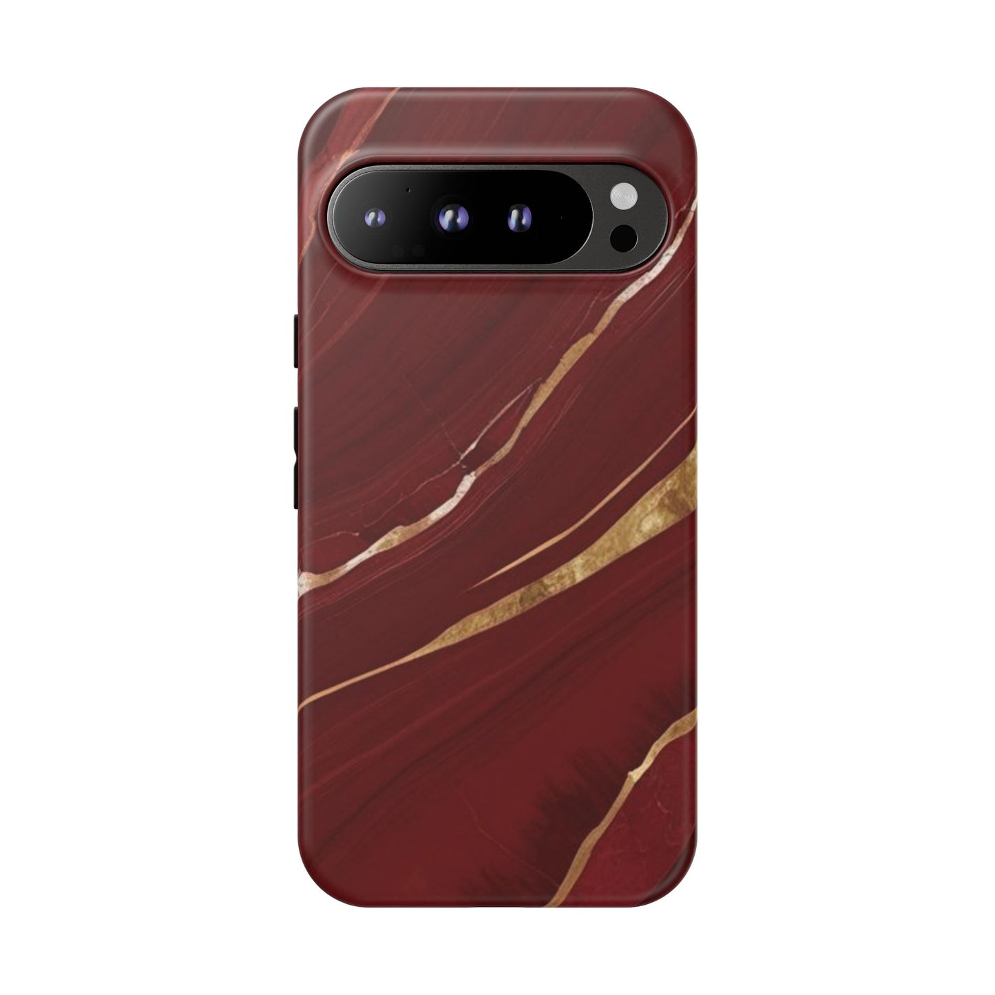 Elegant Red Marble Phone Case - Tough Cases, Stylish Phone Cover, Gift for Her, Luxe Cellphone Protection, Modern Accessories