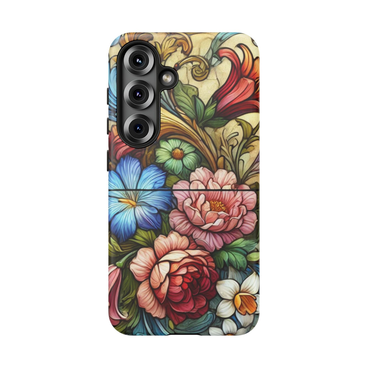 Floral Phone Case, Tough Cases with Colorful Floral Design, Gift for Her, Elegant Phone Cover, Spring Vibes, Unique Design