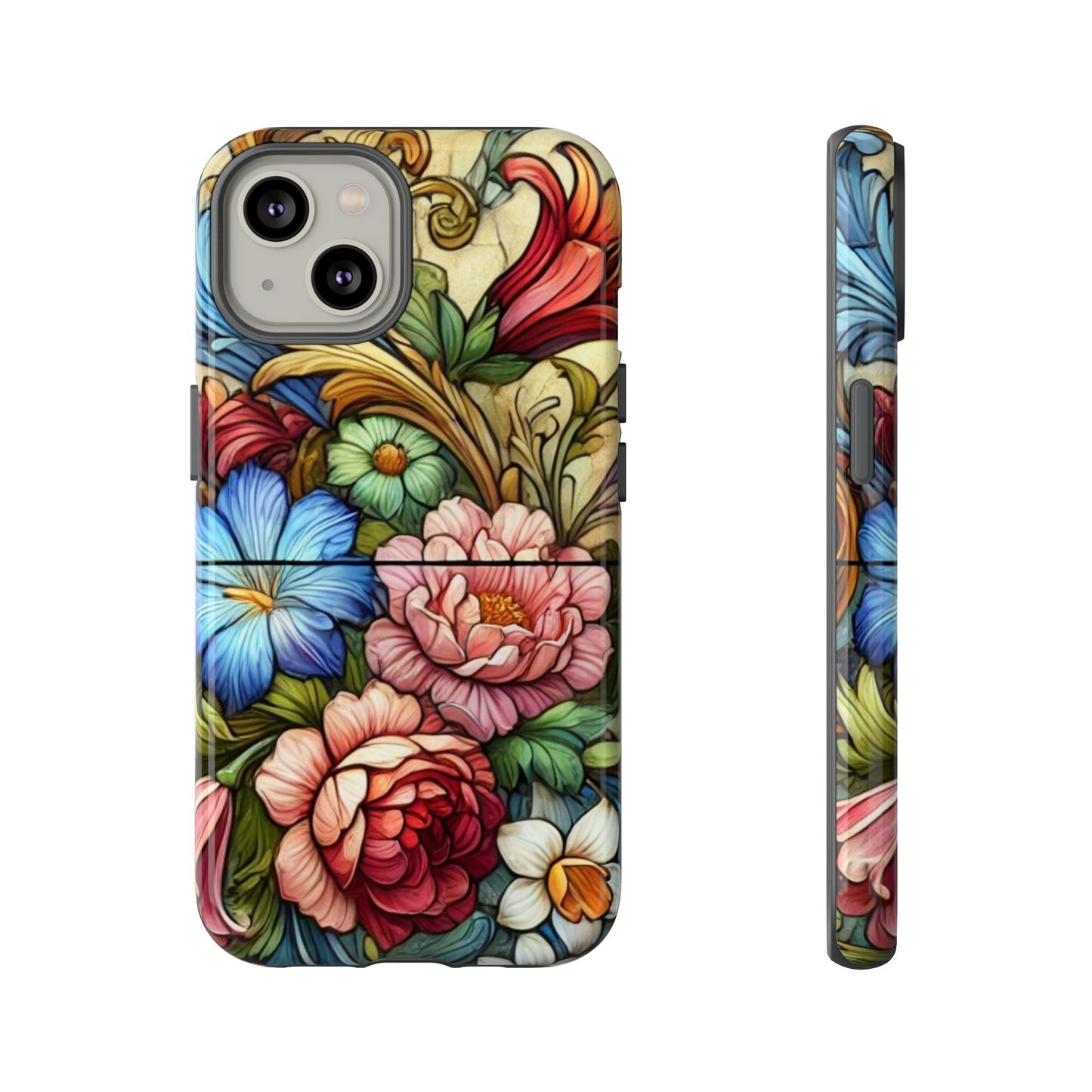 Floral Phone Case, Tough Cases with Colorful Floral Design, Gift for Her, Elegant Phone Cover, Spring Vibes, Unique Design