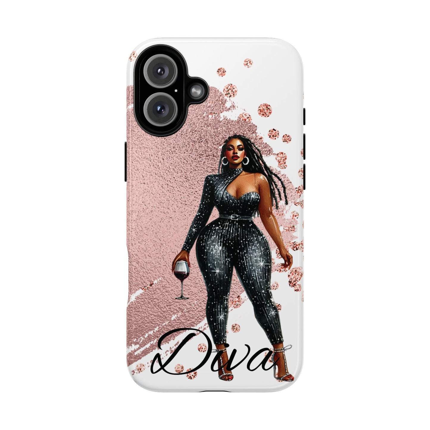 Glamorous Diva Cell Phone Case, Stylish Female Beauty Cover, Tough Cases for Women, Fabulous Girl Boss Accessories, Fashionable Lady Phone