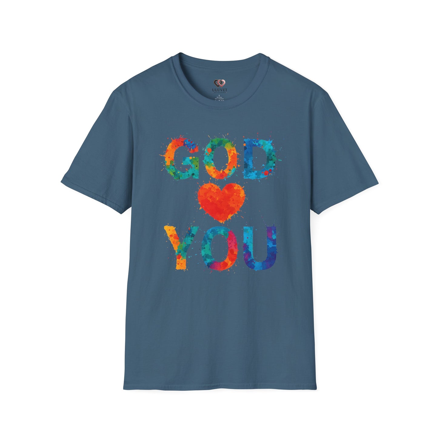 Colorful "God Loves You" Unisex T-Shirt, Inspirational Gift for Faith, Christian Apparel, Religious Tees, Everyday Wear, Uplifting Shirt