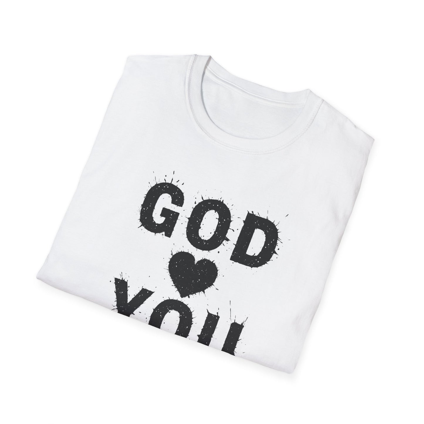 God Love You T-Shirt, Unisex Softstyle Tee, Faith-Based Apparel, Casual Gift, Inspirational Shirt for Every Occasion