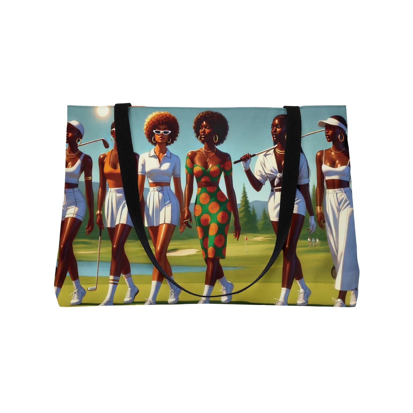 Retro Golf Divas Weekender Tote Bag. 70s Afro Chic