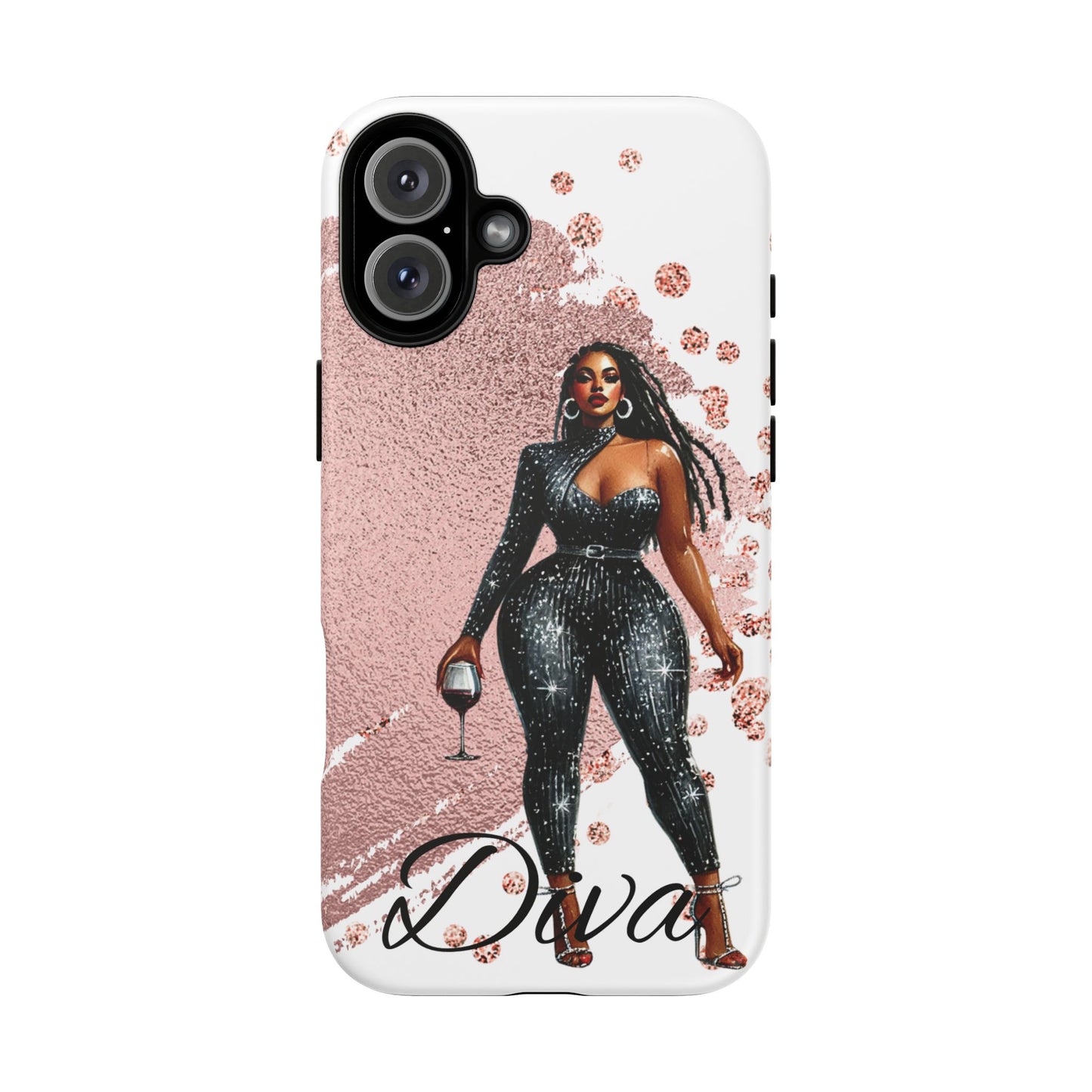 Glamorous Diva Cell Phone Case, Stylish Female Beauty Cover, Tough Cases for Women, Fabulous Girl Boss Accessories, Fashionable Lady Phone