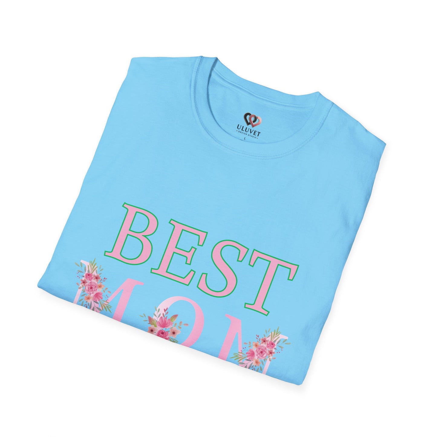 Best Mom Unisex Softstyle T-Shirt | Perfect Gift for Mother's Day, Birthday, Casual Wear, Floral Design, Family Gatherings