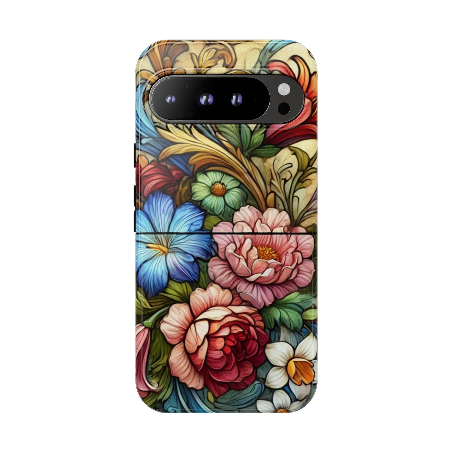 Floral Phone Case, Tough Cases with Colorful Floral Design, Gift for Her, Elegant Phone Cover, Spring Vibes, Unique Design