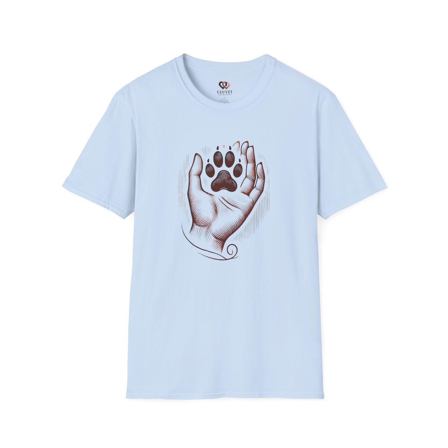 Paw Print Hand Unisex T-Shirt, Pet Lover Gift, Animal Rescue Shirt, Dog Mom Dad Apparel, Birthday, Adoption Day, Casual Wear