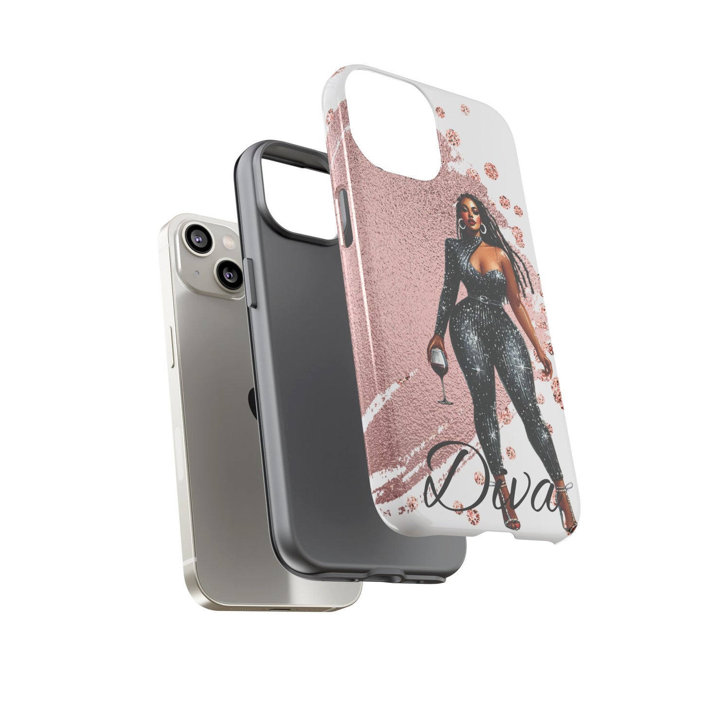 Glamorous Diva Cell Phone Case, Stylish Female Beauty Cover, Tough Cases for Women, Fabulous Girl Boss Accessories, Fashionable Lady Phone