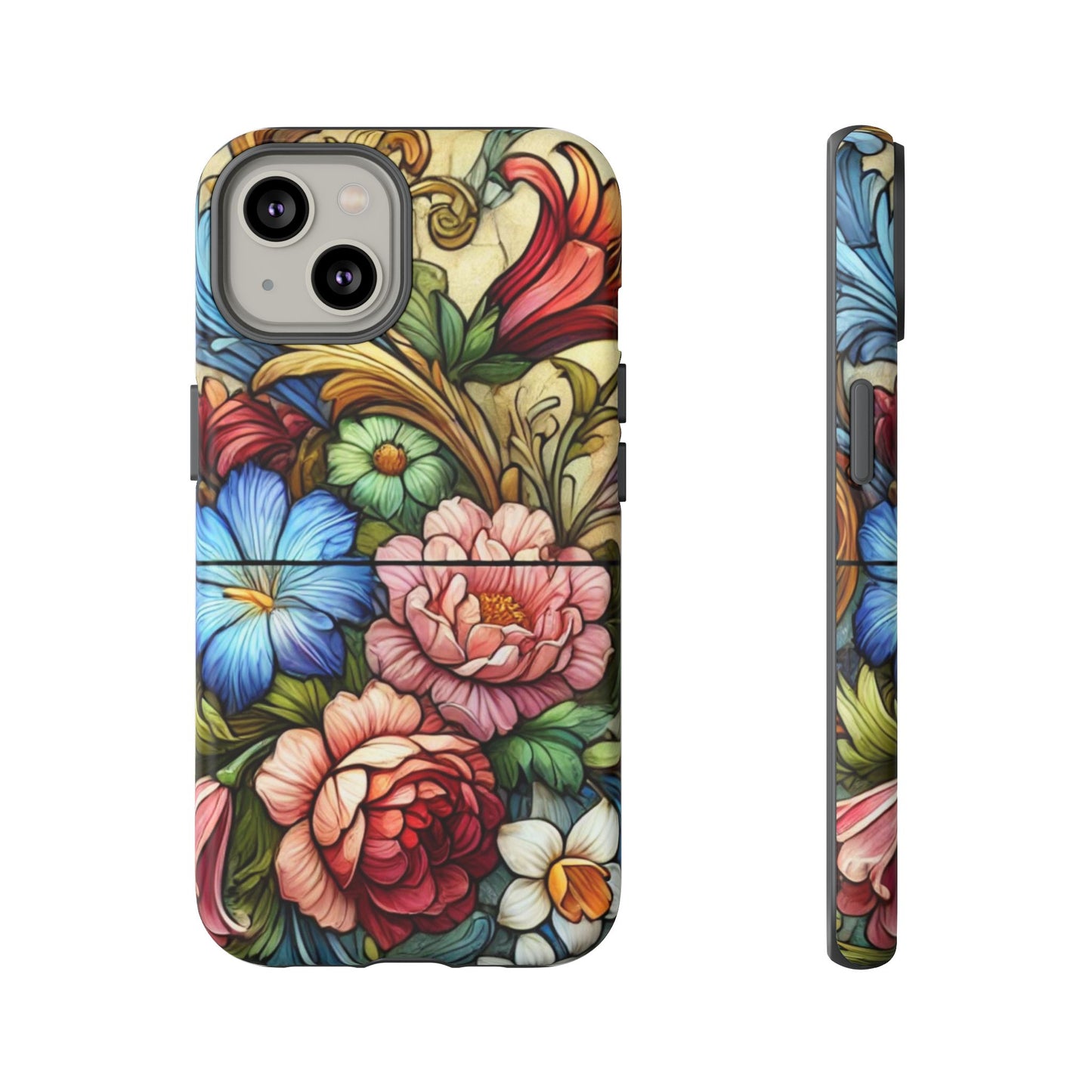 Floral Phone Case, Tough Cases with Colorful Floral Design, Gift for Her, Elegant Phone Cover, Spring Vibes, Unique Design