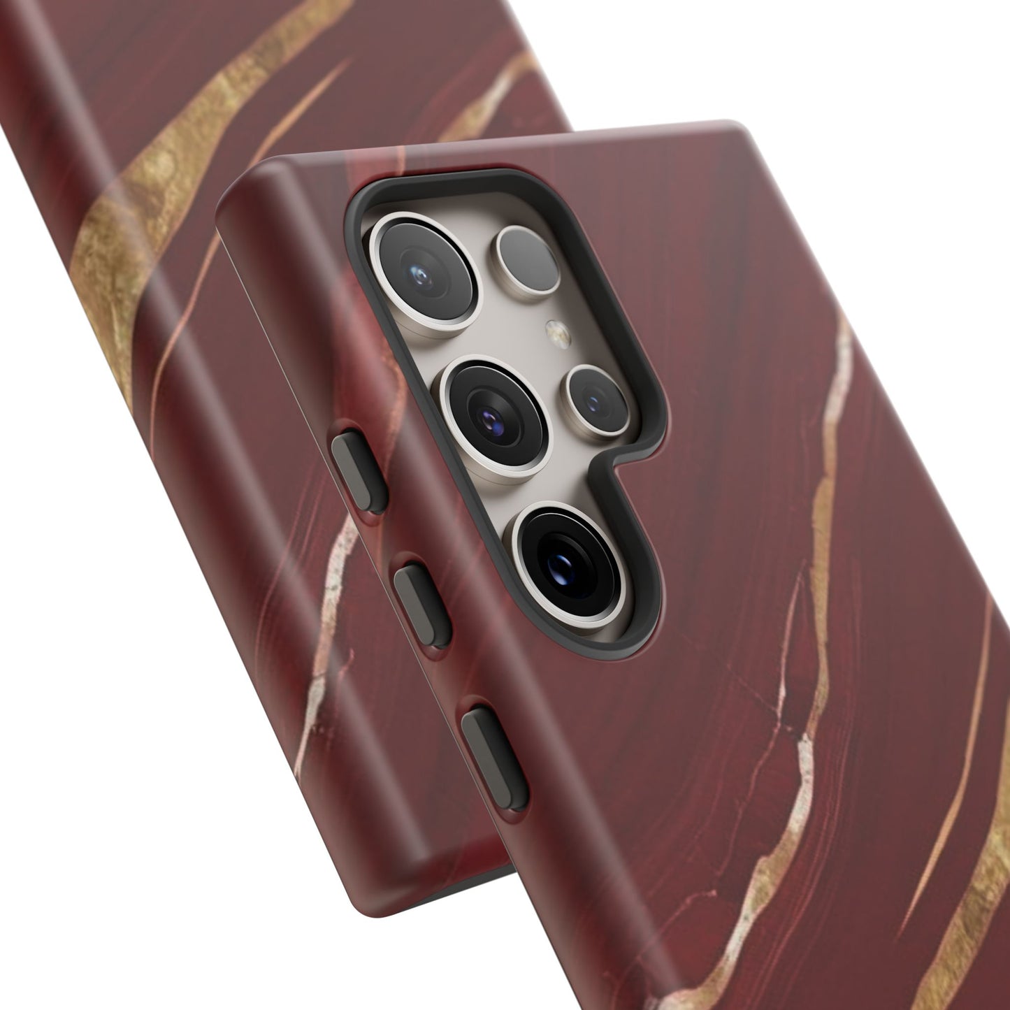 Elegant Red Marble Phone Case - Tough Cases, Stylish Phone Cover, Gift for Her, Luxe Cellphone Protection, Modern Accessories