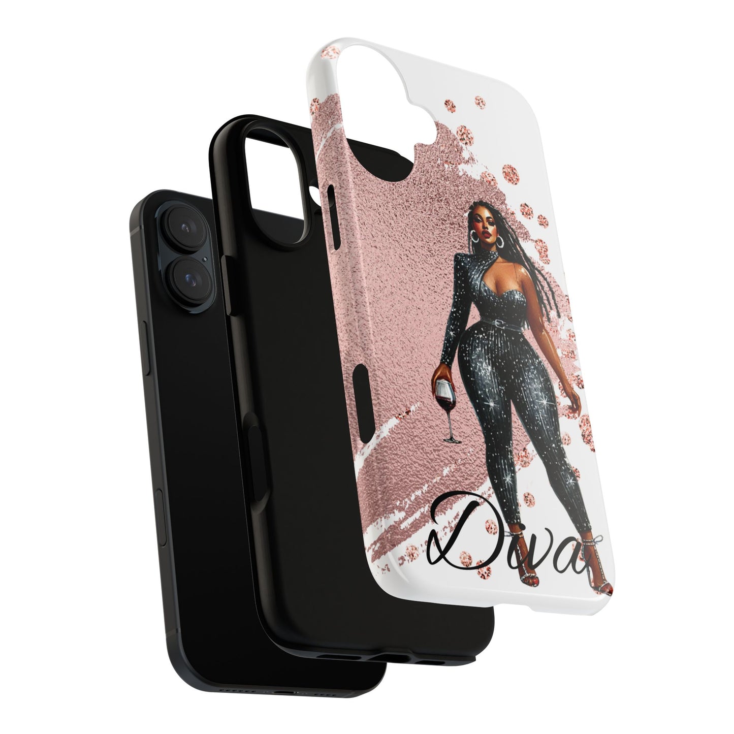 Glamorous Diva Cell Phone Case, Stylish Female Beauty Cover, Tough Cases for Women, Fabulous Girl Boss Accessories, Fashionable Lady Phone