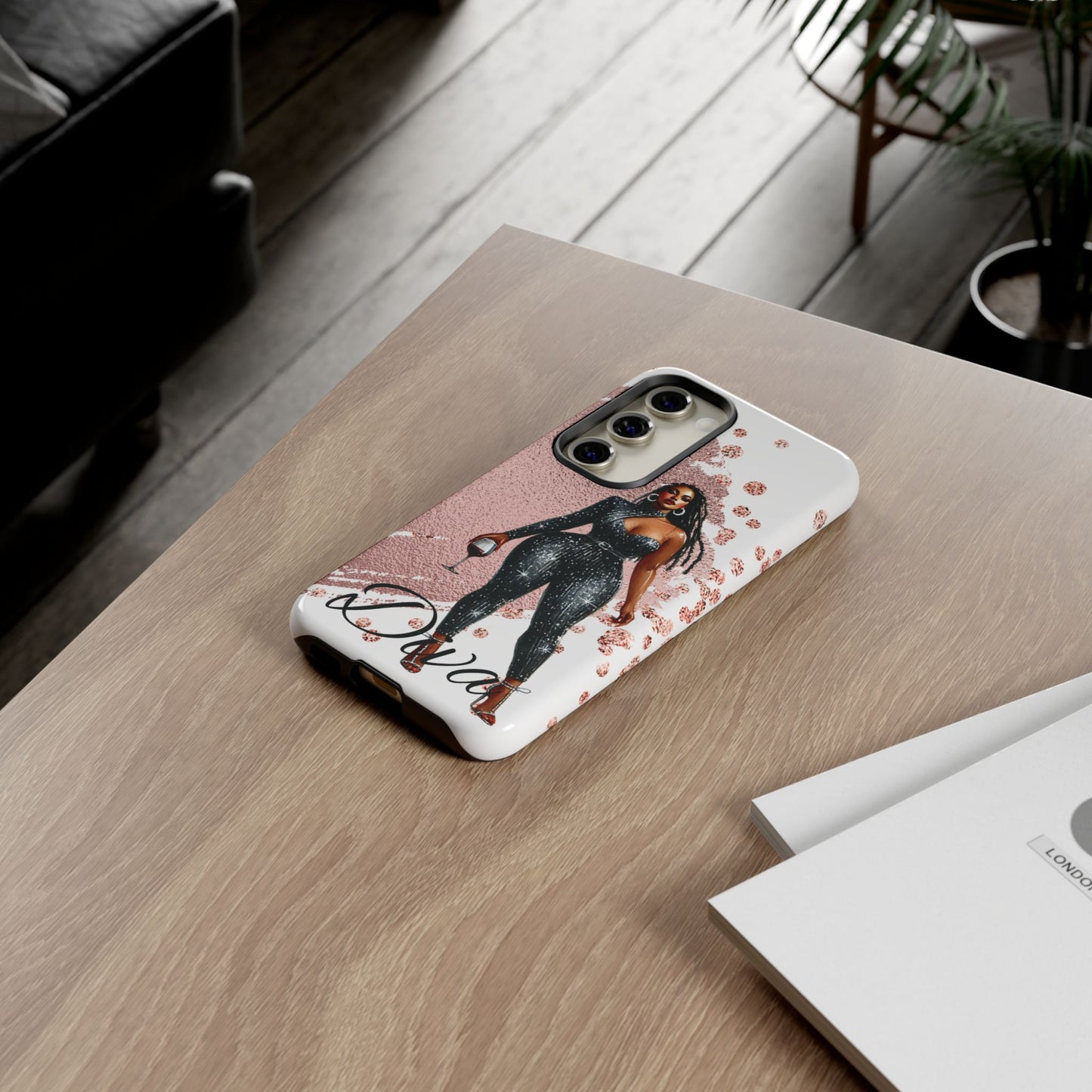 Glamorous Diva Cell Phone Case, Stylish Female Beauty Cover, Tough Cases for Women, Fabulous Girl Boss Accessories, Fashionable Lady Phone