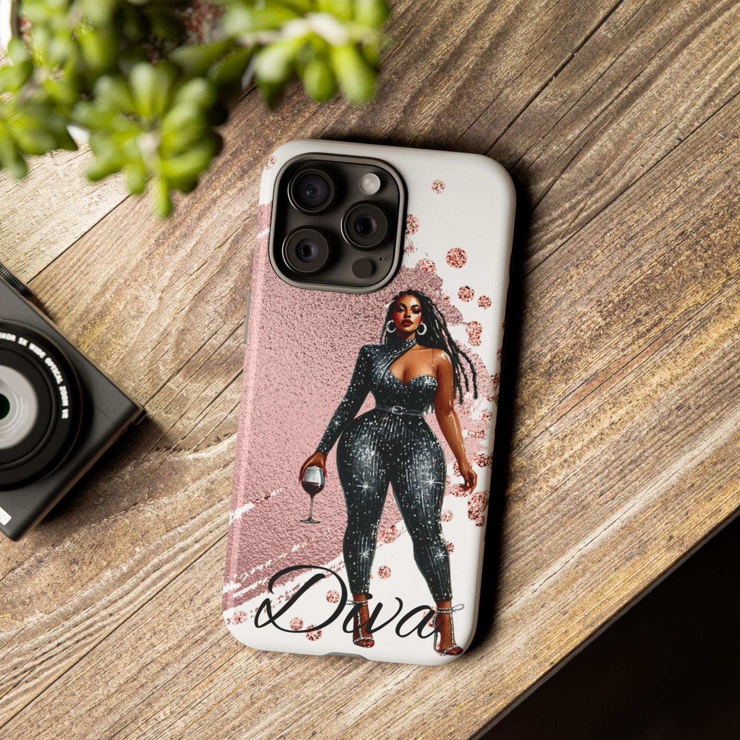 Glamorous Diva Cell Phone Case, Stylish Female Beauty Cover, Tough Cases for Women, Fabulous Girl Boss Accessories, Fashionable Lady Phone