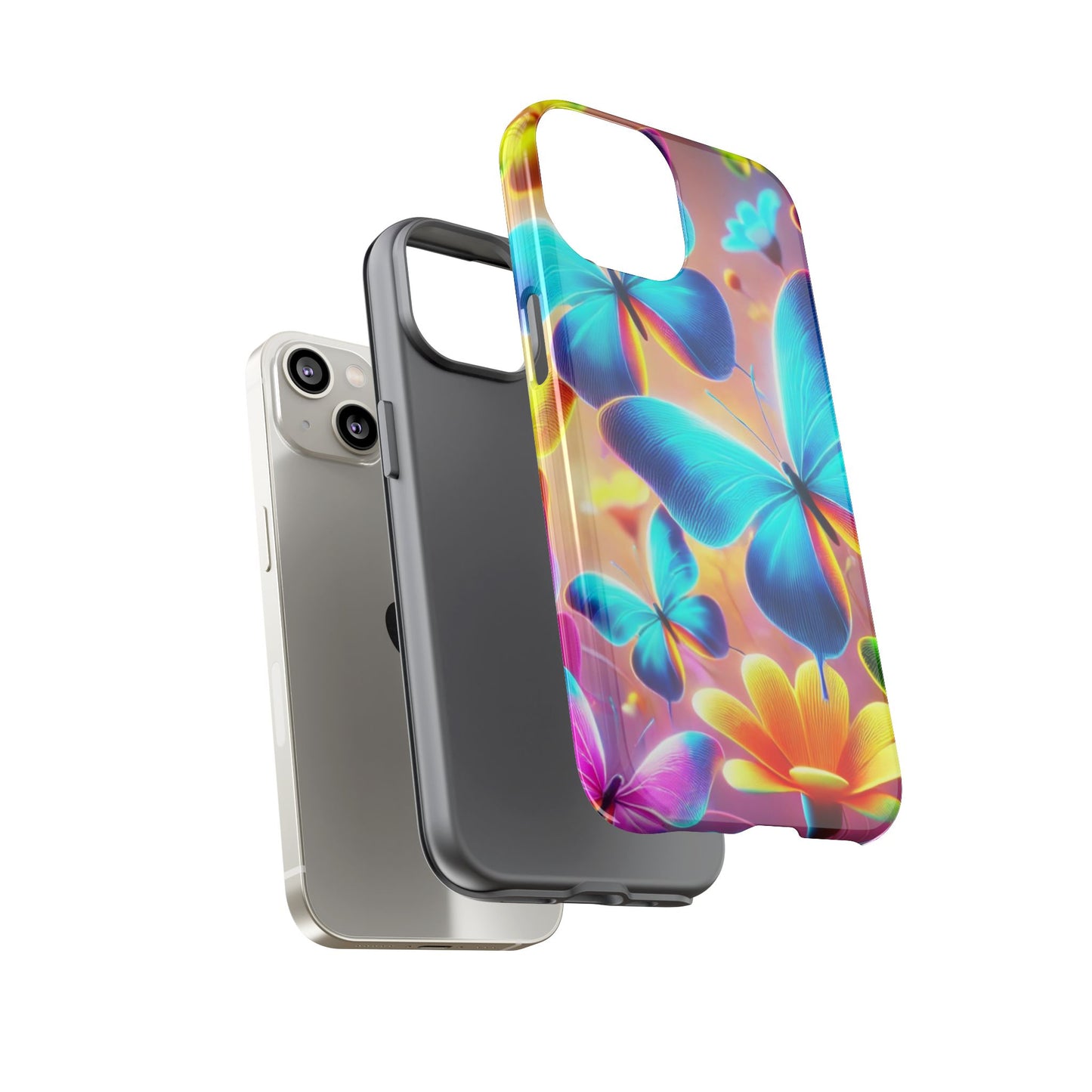 Vibrant Butterfly Phone Case | Colorful Floral Design, Cute Gift for Nature Lovers, Summer Vibes, Phone Accessories, Tough Cases