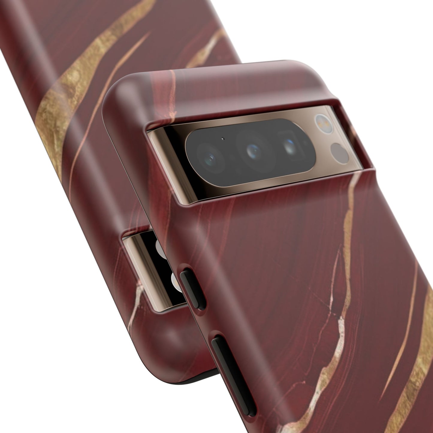 Elegant Red Marble Phone Case - Tough Cases, Stylish Phone Cover, Gift for Her, Luxe Cellphone Protection, Modern Accessories