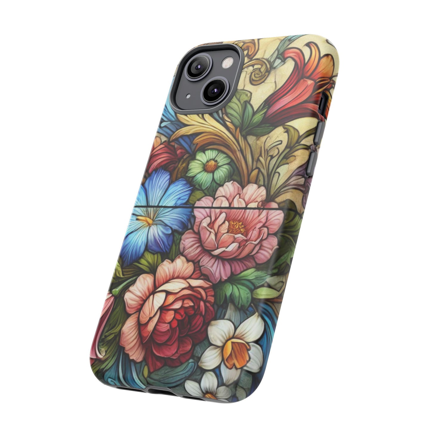 Floral Phone Case, Tough Cases with Colorful Floral Design, Gift for Her, Elegant Phone Cover, Spring Vibes, Unique Design
