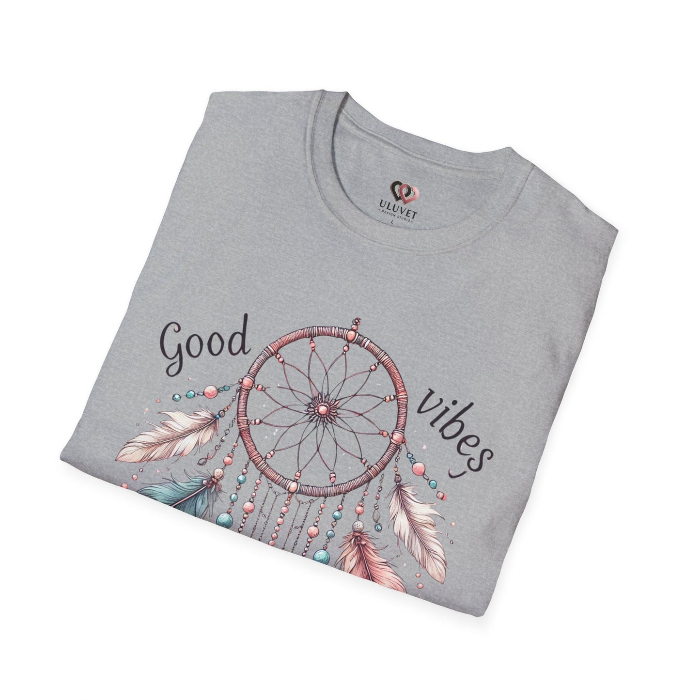 Good Vibes Dreamcatcher Unisex Softstyle T-Shirt, Boho Tee, Festival Shirt, Gift for Her, Positive Energy Apparel