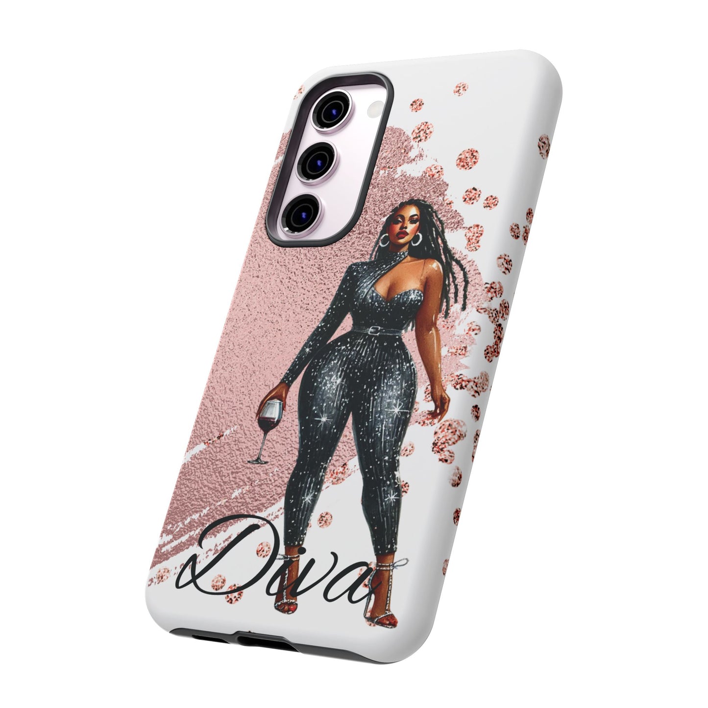 Glamorous Diva Cell Phone Case, Stylish Female Beauty Cover, Tough Cases for Women, Fabulous Girl Boss Accessories, Fashionable Lady Phone