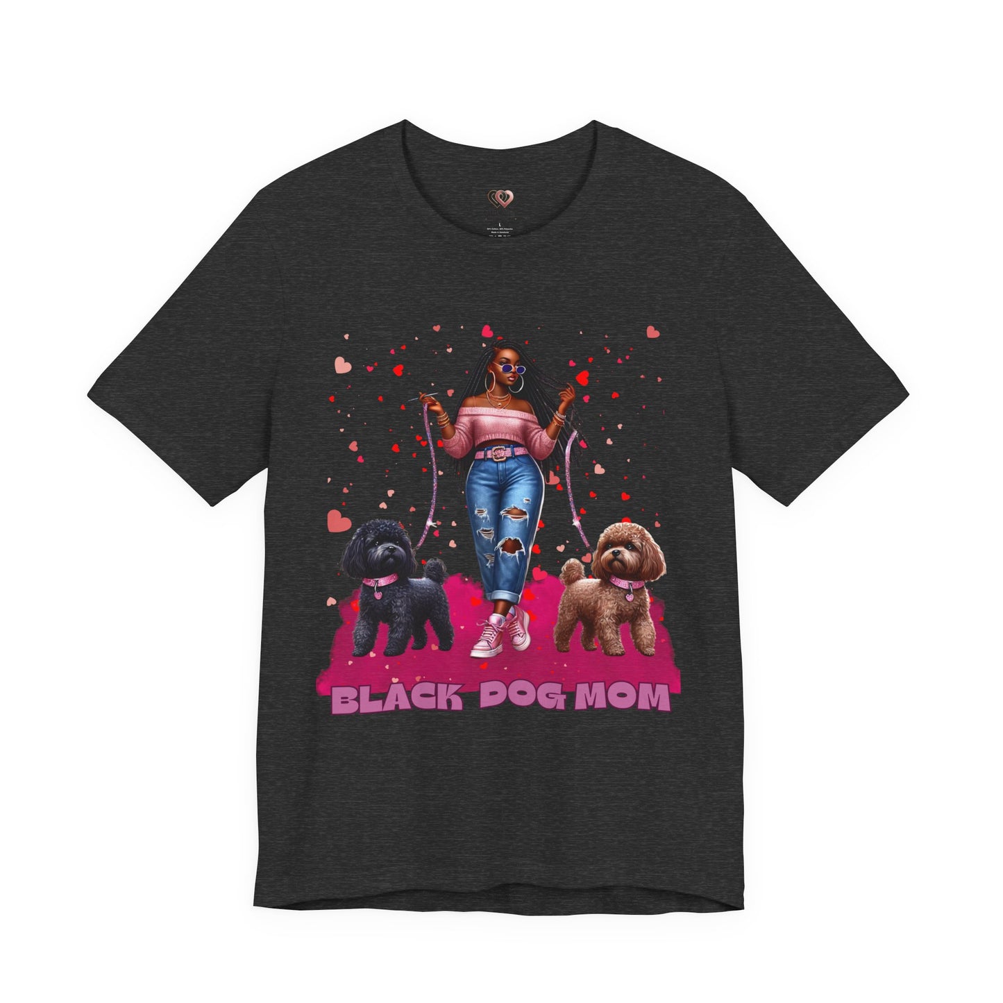 Black Dog Mom Tee, Cute Dog Lover Shirt, Pet Owner Gift, Valentine's Day Gift, Dog Mom Apparel, Animal Lover T-Shirt, Casual Style