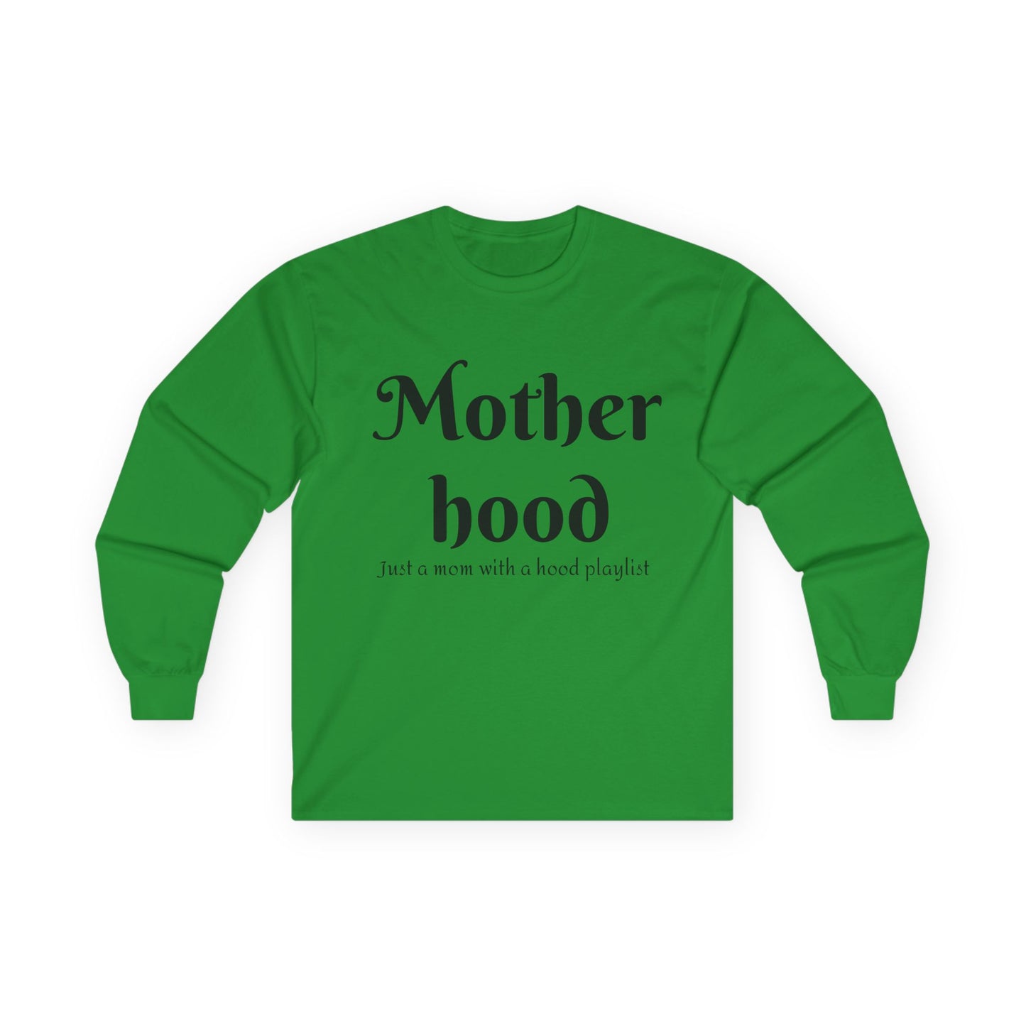 Motherhood Playlist Long Sleeve Tee, Gift for Moms, Casual Wear, Music Theme, Mother's Day Gift, Fun Family Shirt
