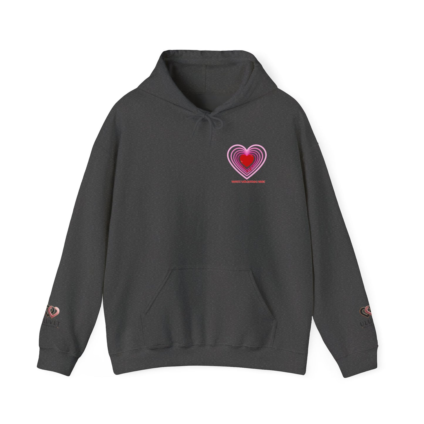 Valentine's Day Heart Hoodie, Cute Love Sweatshirt, Cozy Gift for Him/Her, Casual Loungewear, Comfortable Unisex Sweatshirt