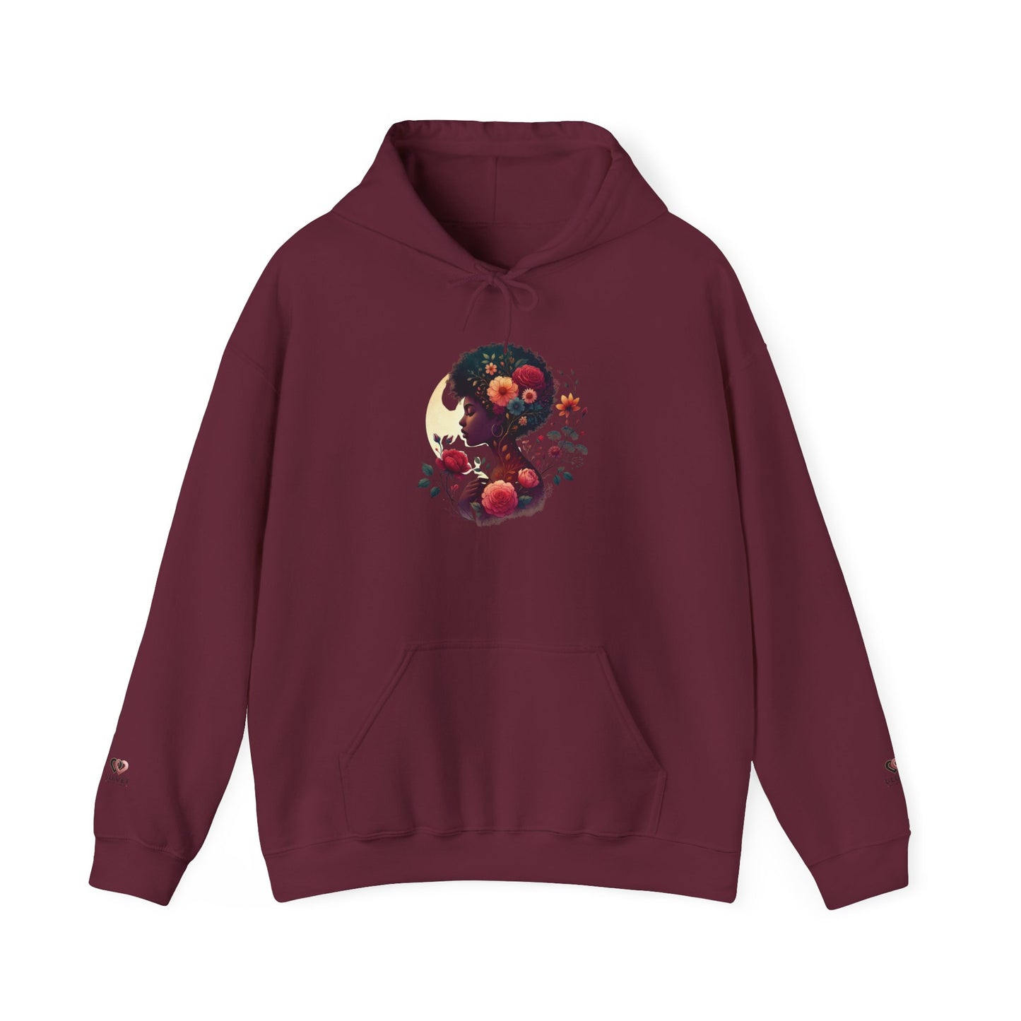 Floral Moon Hoodie - Cozy Sweatshirt, Unisex Sweatshirt, Gift for Her, Fall Fashion, Aesthetic Hooded Sweatshirt