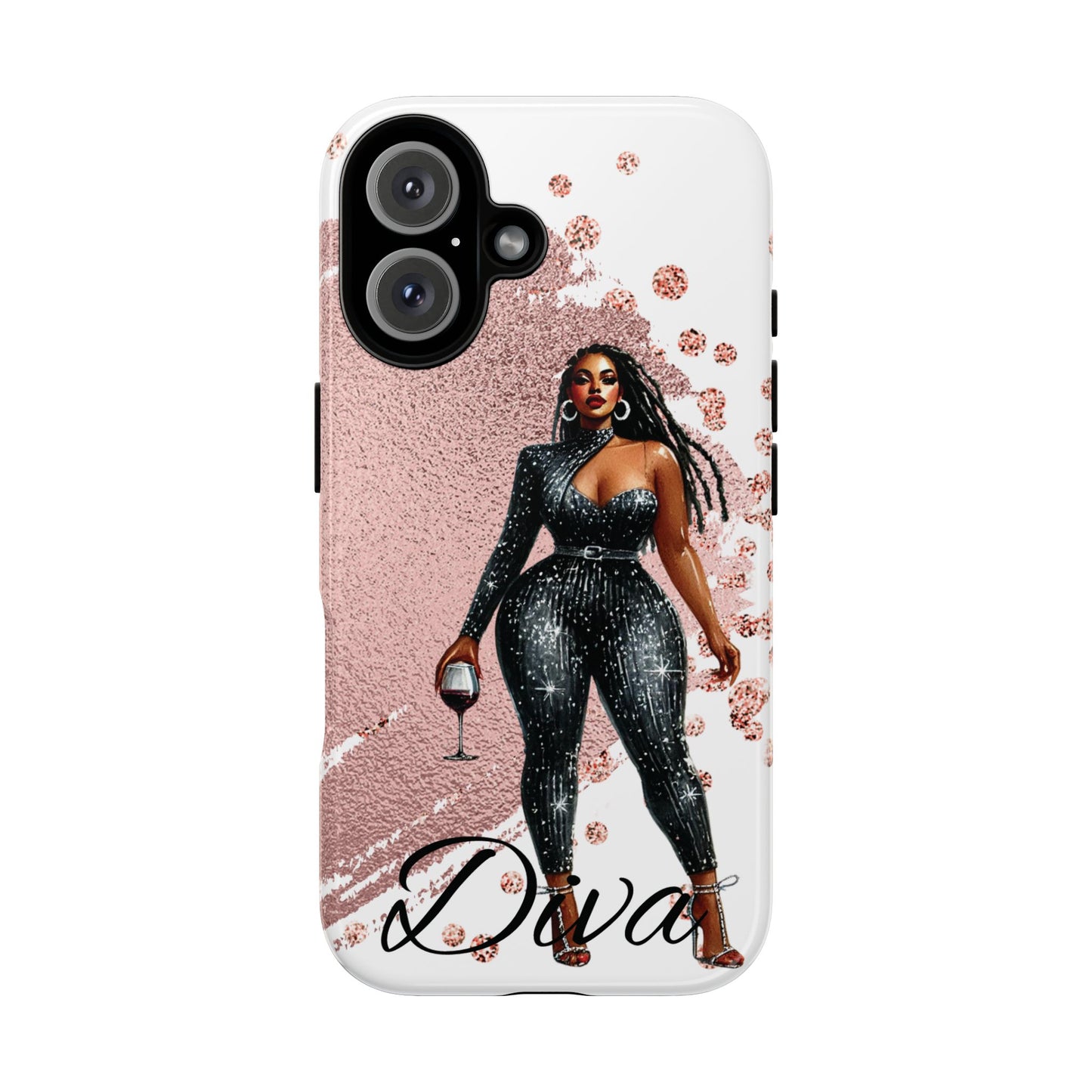 Glamorous Diva Cell Phone Case, Stylish Female Beauty Cover, Tough Cases for Women, Fabulous Girl Boss Accessories, Fashionable Lady Phone