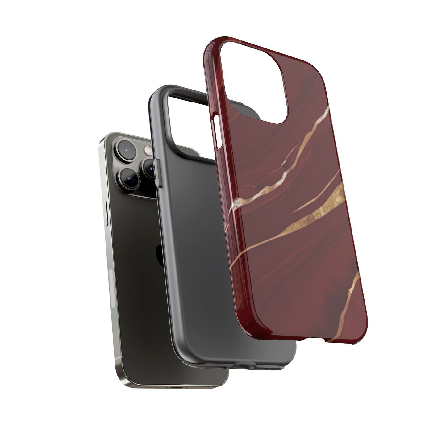 Elegant Red Marble Phone Case - Tough Cases, Stylish Phone Cover, Gift for Her, Luxe Cellphone Protection, Modern Accessories