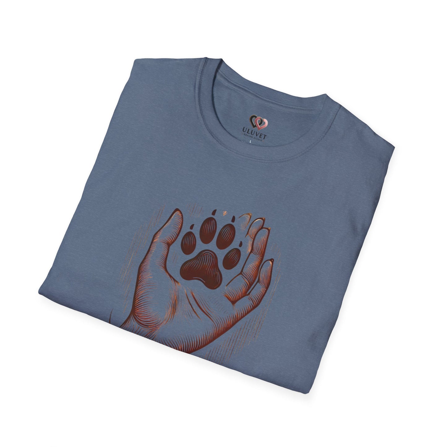 Paw Print Hand Unisex T-Shirt, Pet Lover Gift, Animal Rescue Shirt, Dog Mom Dad Apparel, Birthday, Adoption Day, Casual Wear
