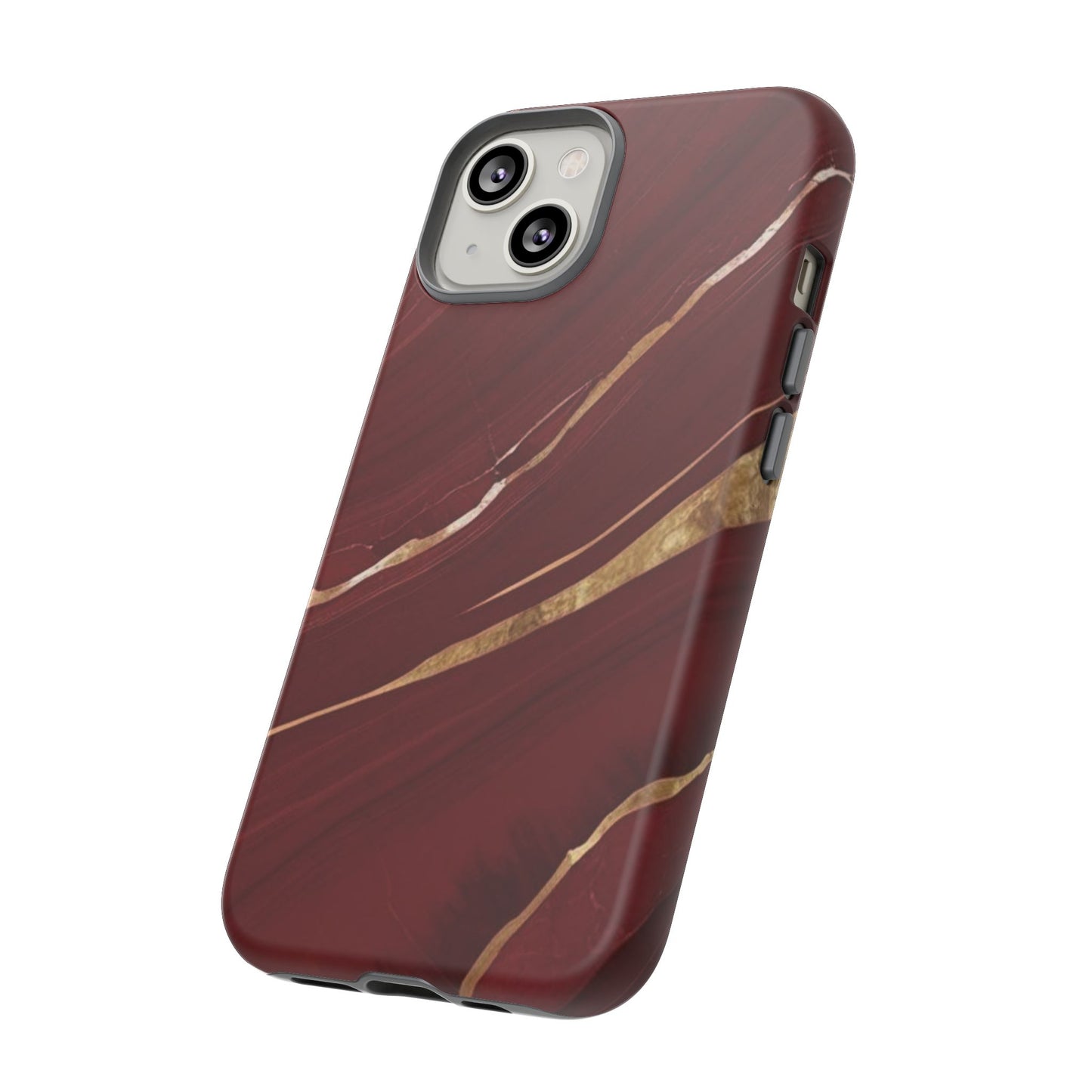 Elegant Red Marble Phone Case - Tough Cases, Stylish Phone Cover, Gift for Her, Luxe Cellphone Protection, Modern Accessories