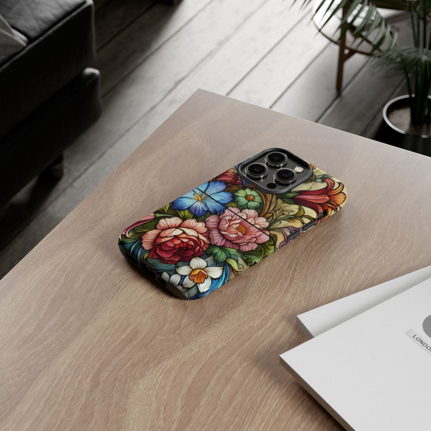 Floral Phone Case, Tough Cases with Colorful Floral Design, Gift for Her, Elegant Phone Cover, Spring Vibes, Unique Design