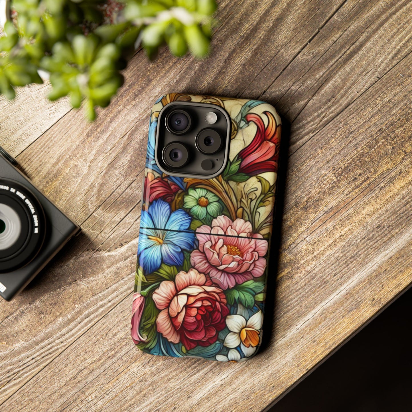 Floral Phone Case, Tough Cases with Colorful Floral Design, Gift for Her, Elegant Phone Cover, Spring Vibes, Unique Design