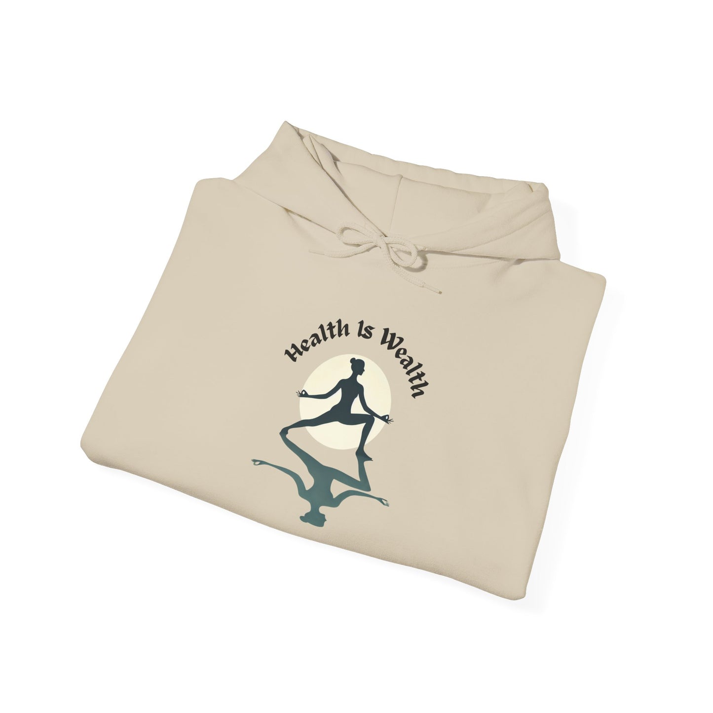 Health is Wealth Unisex Hooded Sweatshirt | Motivational Sweatshirt for Fitness Lovers, Inspirational Hoodie, Cozy Gift, Wellness Apparel