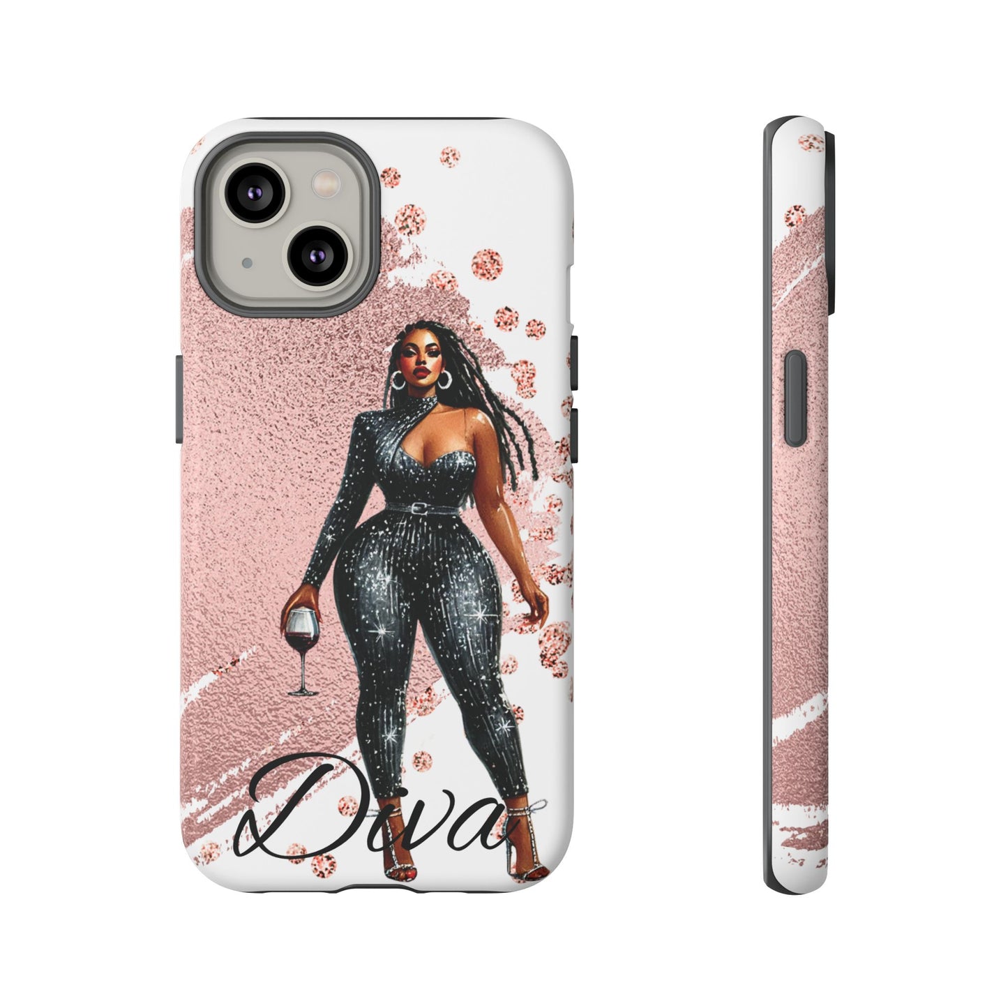 Glamorous Diva Cell Phone Case, Stylish Female Beauty Cover, Tough Cases for Women, Fabulous Girl Boss Accessories, Fashionable Lady Phone