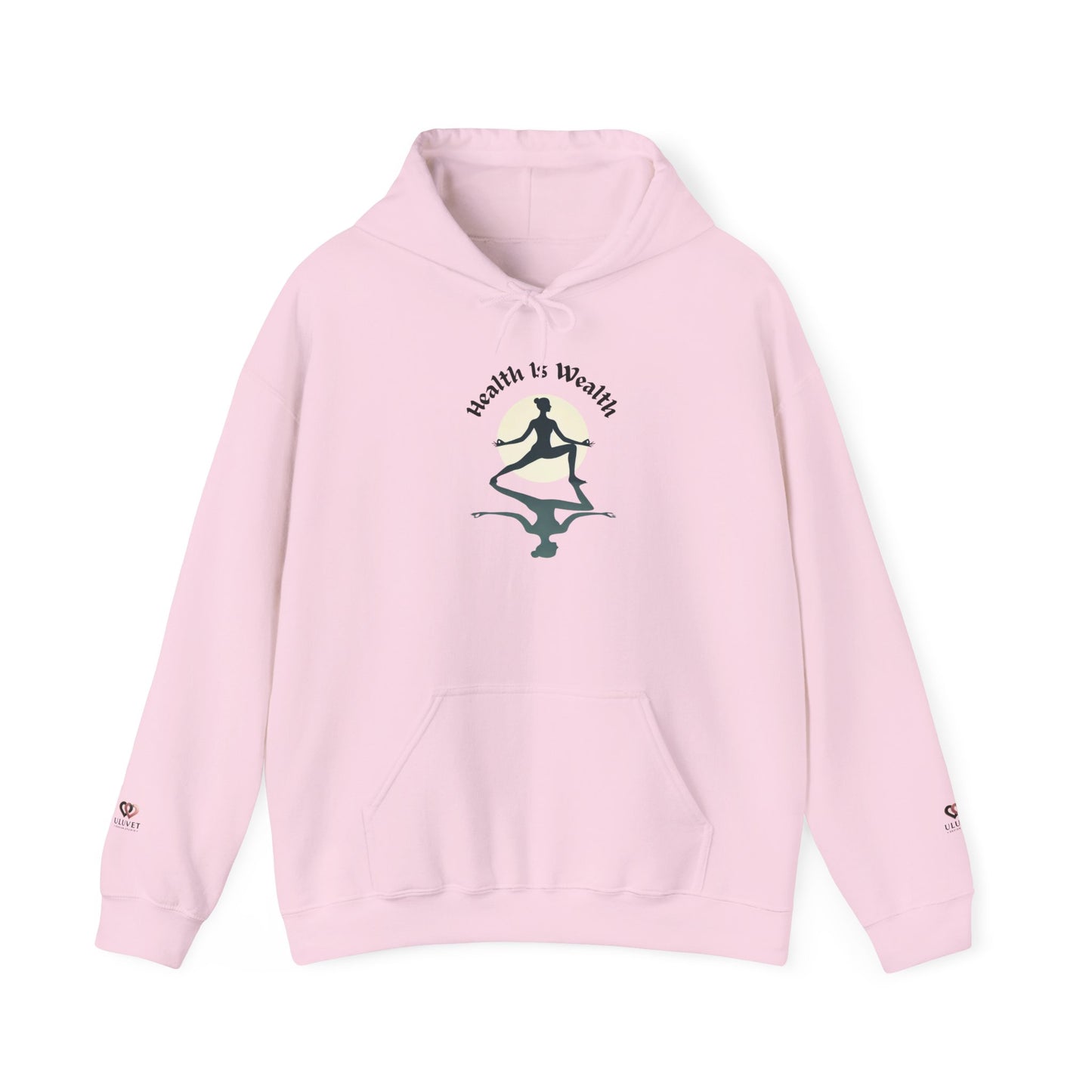 Health is Wealth Unisex Hooded Sweatshirt | Motivational Sweatshirt for Fitness Lovers, Inspirational Hoodie, Cozy Gift, Wellness Apparel