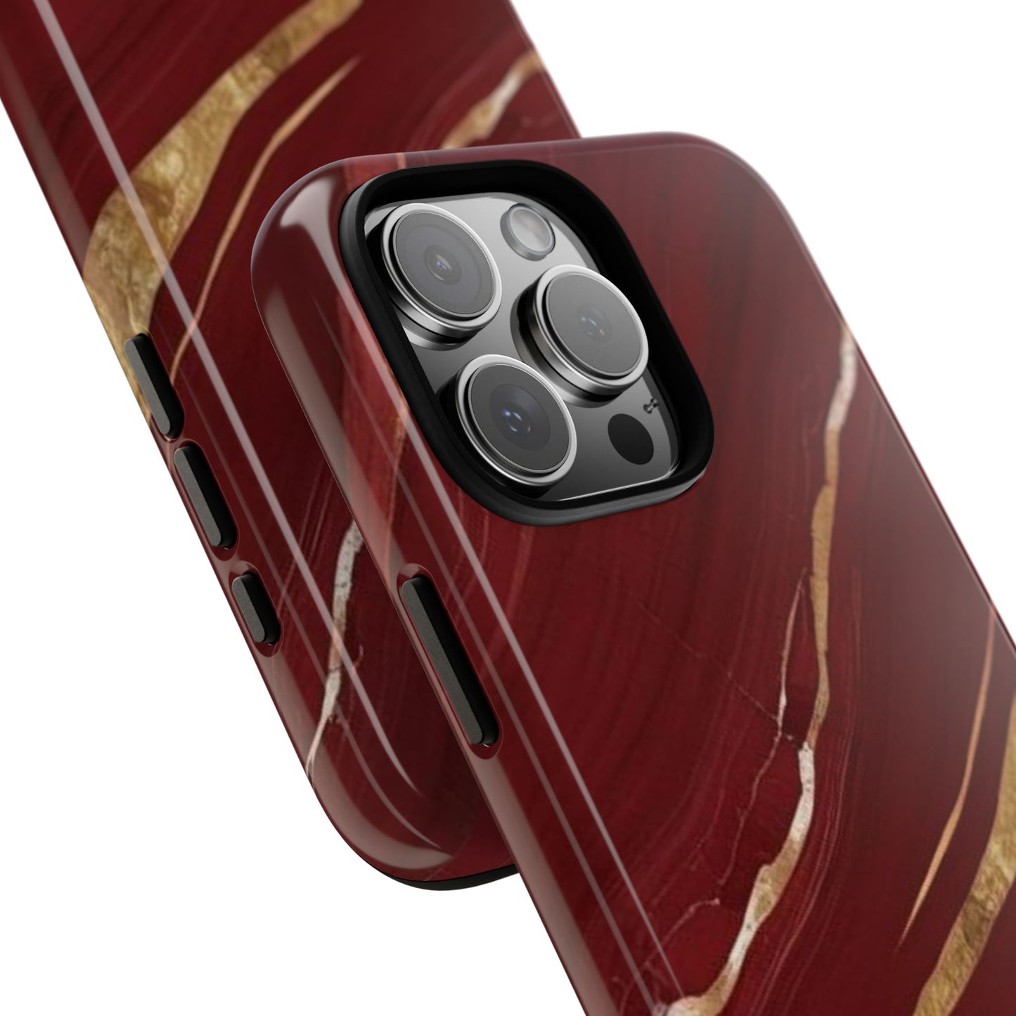 Elegant Red Marble Phone Case - Tough Cases, Stylish Phone Cover, Gift for Her, Luxe Cellphone Protection, Modern Accessories